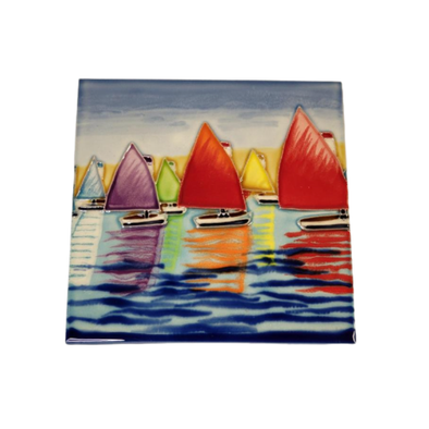 Sailing Handcrafted Decorative Ceramic Tiles