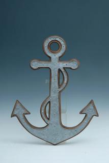 Wooden Anchor With Galvanized Metal Finish 24"