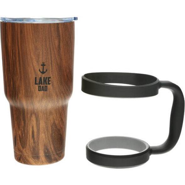 Lake Dad Stainless Steel Travel Tumbler with Handle