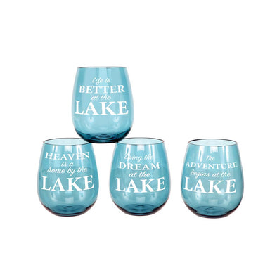 Lake Life Sayings Stemless Glass