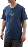 Lake People Small Navy Unisex T-Shirt - Buckeye Lake Place