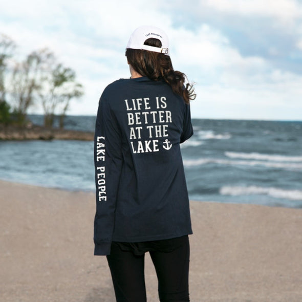 Lake People - Double Extra Large Navy Unisex Long Sleeve T-Shirt