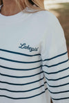 French Terry Stripe Crew Neck - Buckeye Lake Place