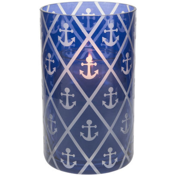 Blue Anchor - Jar Candle Holder