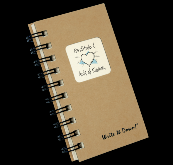 120 Page Brown Hard Cover Gratitude & Acts of Kindness Recording Mini Journal