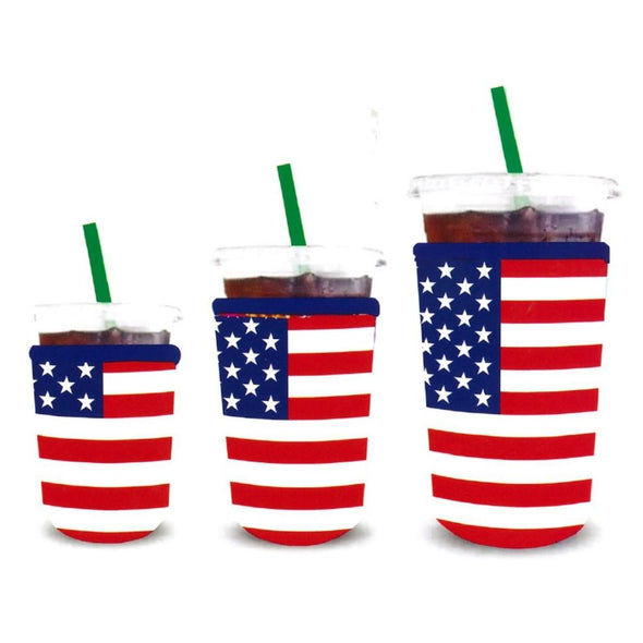 Coffee Insulator Sleeve With American Flag Pattern