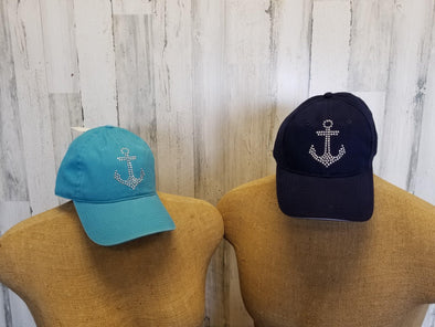 Adjustable Back Closure Cap With Anchor Bling Design