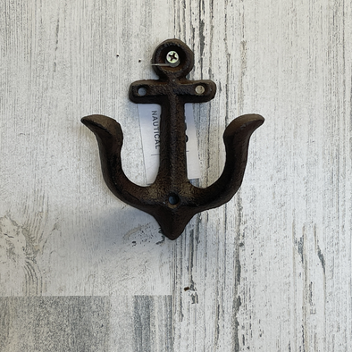 4 Inch Rust Hook With Anchor Design
