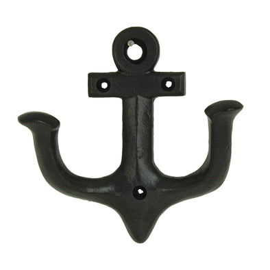 5 Inch Black Hook With Anchor Design