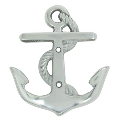 4 Inch Silver Hook Anchor With Rope Design