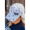 100% White Cotton Twill Cap With Anchor Design Featuring "lakegirl" Text