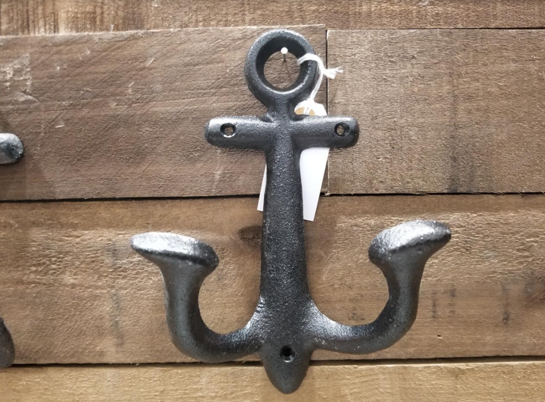 Anchor Hook-Cast Iron, Coat, Key and Hat Hanger, Anchor Coat Hooks