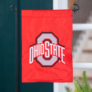 18 Inches Red Applique Flag with Ohio State Phrase
