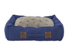 Rectangle Cushioned Pet Bed With Blue And White Mini Anchors Motif