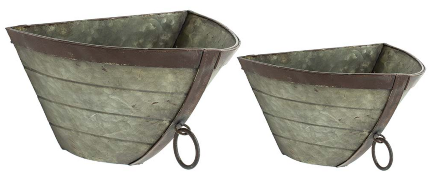 nautical planter pots Vintage Nautical Bow Planters Set, Decorative Boat Lover Metal Plant Pots – Buckeye Lake Place
