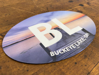 Oval-Shaped Purple Magnet Boat Dock Design  with "BL Buckeye Lake, OH" Sentiment