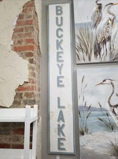 Buckeye Lake Wood Sign - Buckeye Lake Place