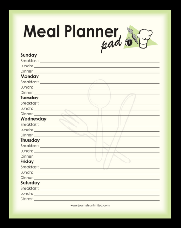 Jumbo Notepad, Meal Planner