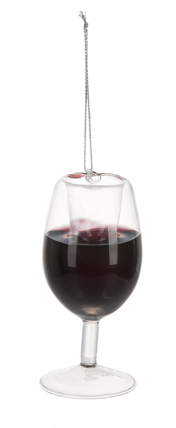 wine glass ornament Merry Merlot Wine Glass Ornament, Seasonal Decorative Christmas Holiday  Ornament, Clear – Buckeye Lake Place