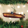 4.25 Inch Christmas Holiday Ornament Featuring Wooden Boat Design
