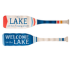 42.75 Inch Long lake Paddle Wall Decor Featuring "The Lake is Our Happy Place" and "Welcome to the Lake" Sentiment