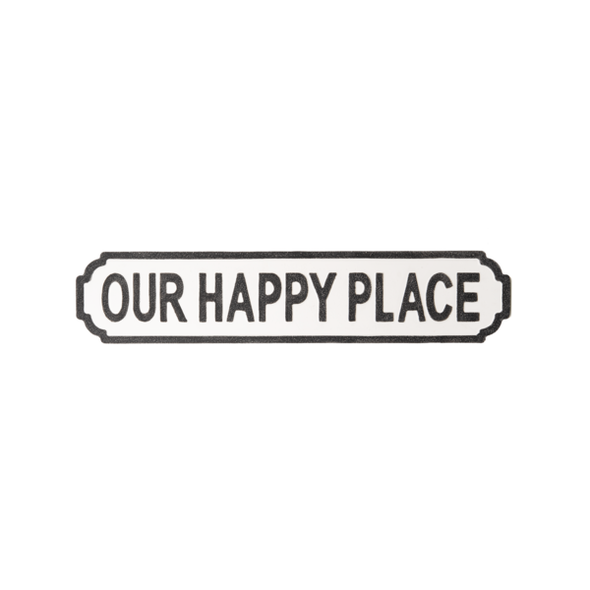 37 Inches Embossed Wall Decor Featuring "Our Happy Place" Sentiment