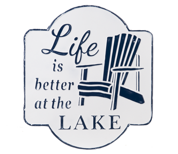 Embossed "Life is Better at the Lake" Wall Decor