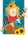 18 Inch Garden TApplique Flag With Scarecrow Design Holding a Mini Flags With Welcome Letters on each Flag