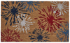 30 Inch Brown Coir Door Mat With Colorful Fireworks Design