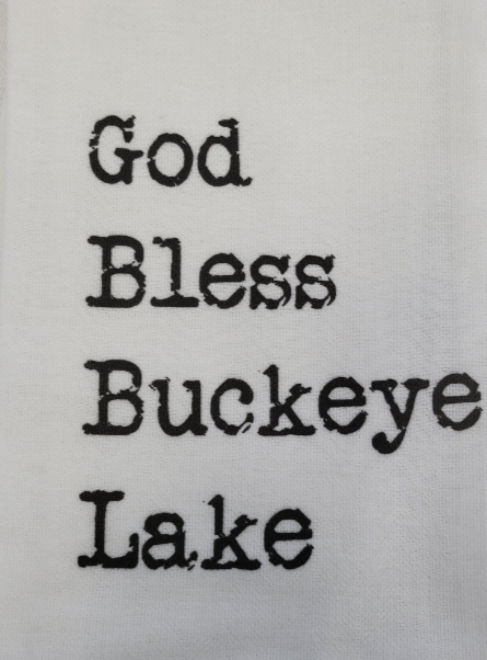 God Bless Buckeye Lake Dish Towel