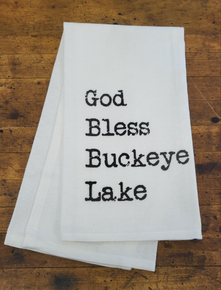 God Bless Buckeye Lake Dish Towel