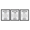10 Inch Wooden Framed Wall Decor With Black And White Color Featuring "Highly Recommended In This Area" Text