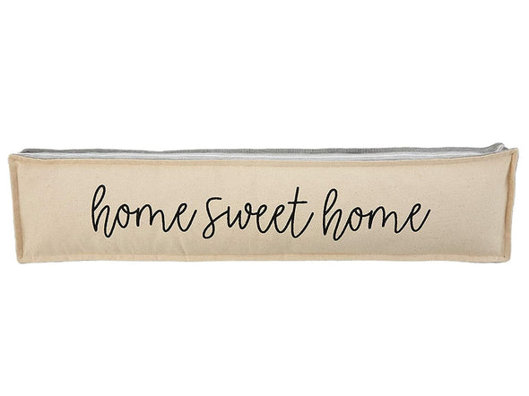 36 Inch Gray Canvas Pillow Featuring "Home Sweet Home" Sentiment