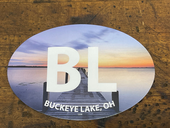 BL/Buckeye Lake Ohio Oval Lake with Dock Destination Magnet