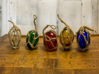 Glass Buoys with Jute Netting