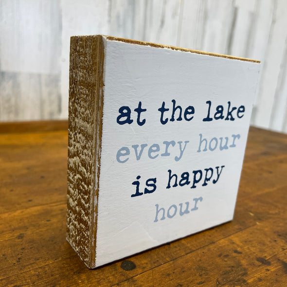 Happy Hour Lake Box Sign