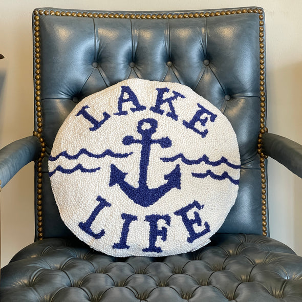 Lake Life Hook Round Pillow
