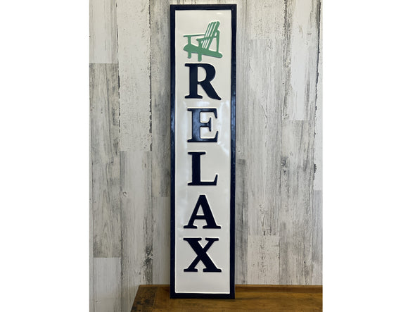 Metal Relax Sign with Adirondack Chair