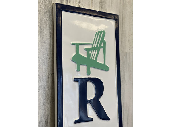 Metal Relax Sign with Adirondack Chair