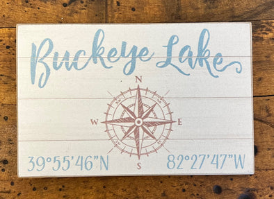 Buckeye Lake ND Coordinates with Compass Magnet
