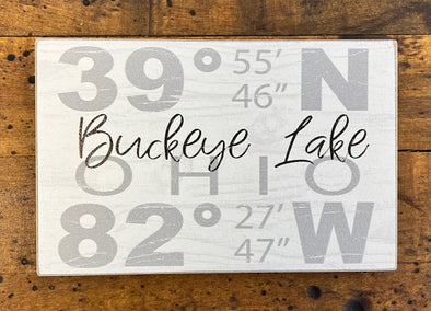 Buckeye Lake Slate Coordinates Magnet