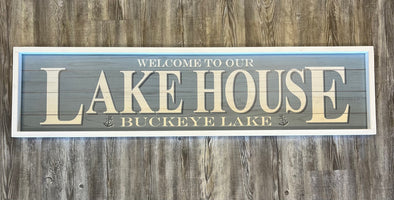Slate Blue Custom Welcome To Our Lake House ND Buckeye Lake