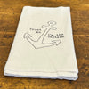 25 Inch 100% Cotton White Kitchen Towel Featuring "Trust Me. I'm the Captain" Sentiment with Anchor Design