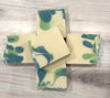 4.5 Ounce Lake Escape Inspired White and Green Hand Cut Bar Soap With Butters, Oils, and Goat Milk