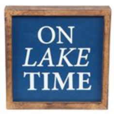 Lake Life Wood Frame Block Sign