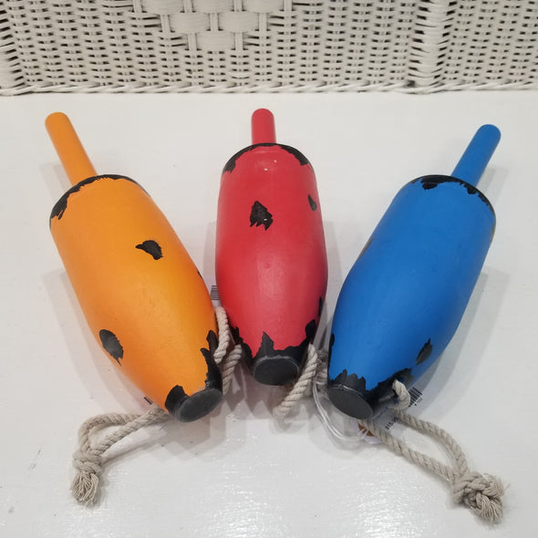 6 Inch Orange, Red, and Blue Lobster Buoy With Rope to Hang