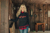 Plaid Black And Red Underlying Long Sleeve Hooodie With Red Lake Girl Phrase