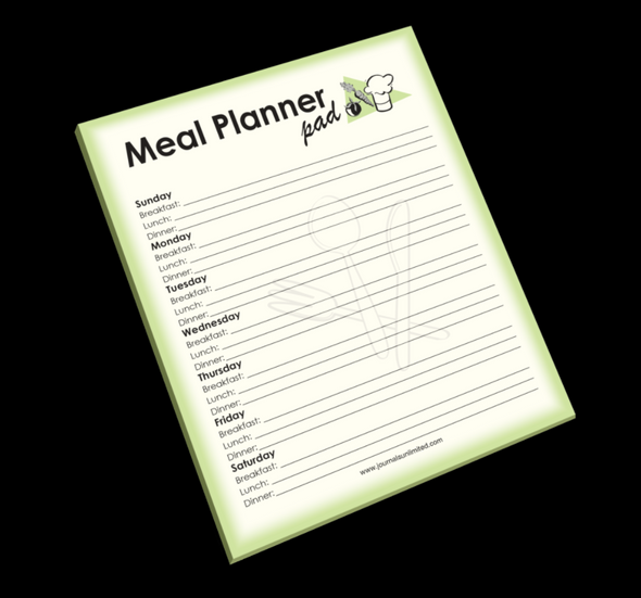50 Page Green Corner Meal Planner Jumbo Notepad
