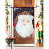 18 Inch Black Linen Flag With Santa Clause Face Design and Merry Christmas to All Phrase