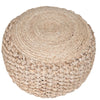 20 Inch Natural Hand Braided Ottoman, Footstool, or Sitting for a Tight Space